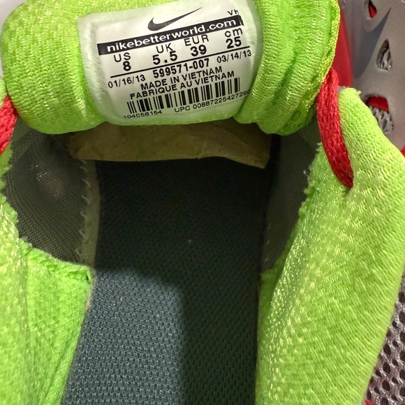 Nike Dual Fusion Running Shoes Silver Red Volt Women’s Size 8 - Picture 7 of 12